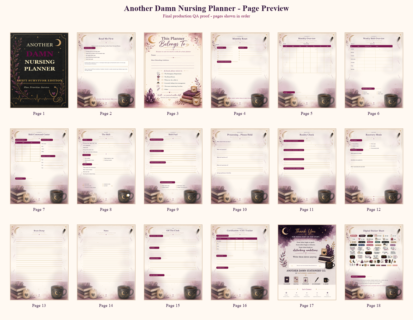 Another Damn Nursing Planner product preview.
